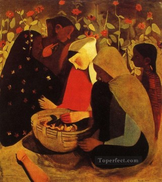 アムリタ・シェルギル・インディアン村 Oil Paintings